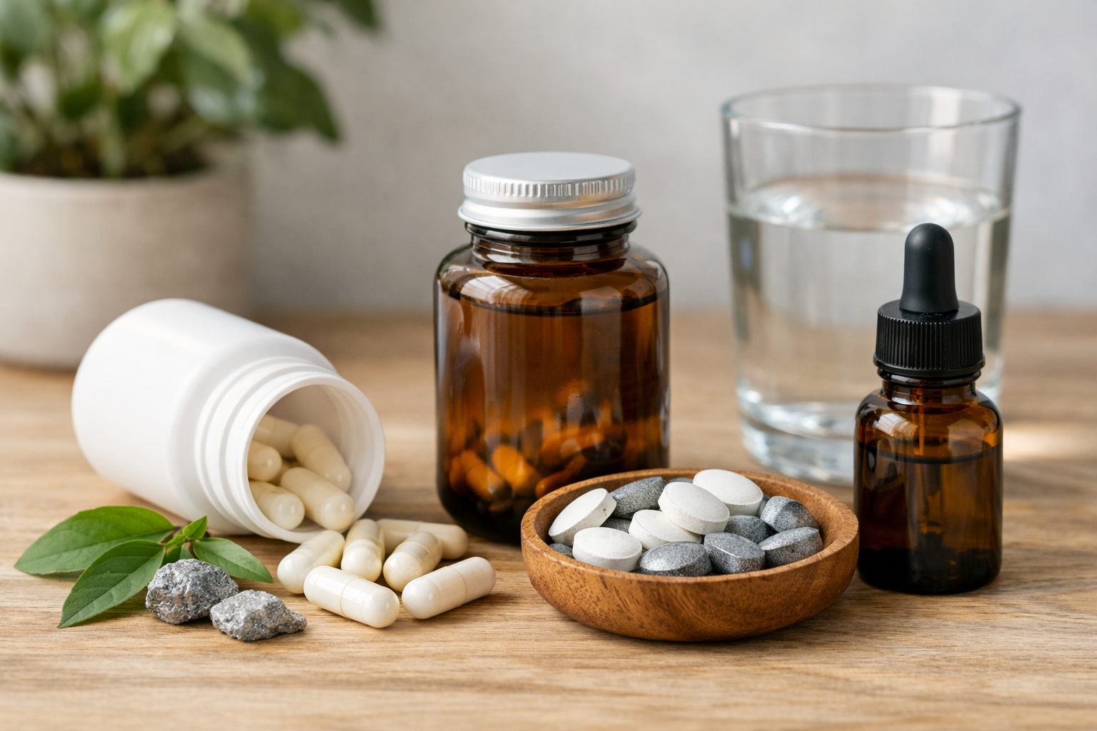 Close-up of zinc supplement tablets and capsules used in clinical research contexts